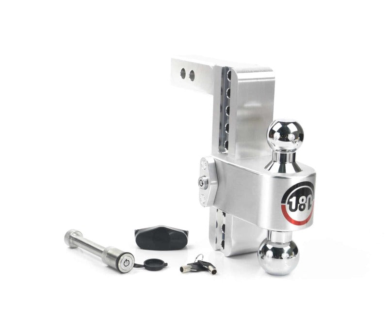 Weigh Safe 180 Hitch 8in Drop Hitch & 2in Shank (10K/12.5K GTWR) w/WS05 - Aluminum Hitch Ball Mounts Weigh Safe