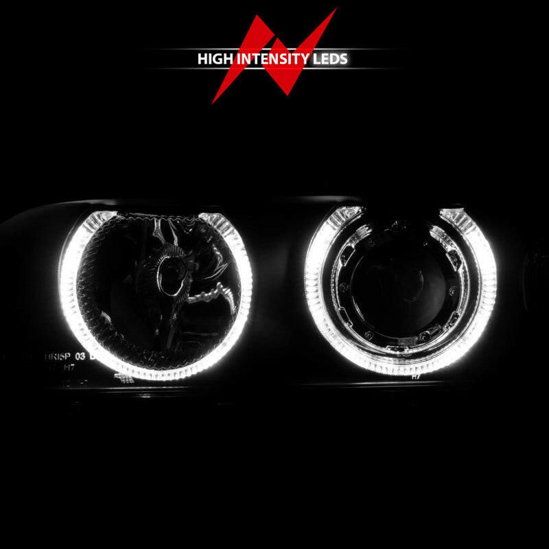 ANZO 1997-2001 BMW 5 Series Projector Headlights w/ Halo Black Headlights ANZO