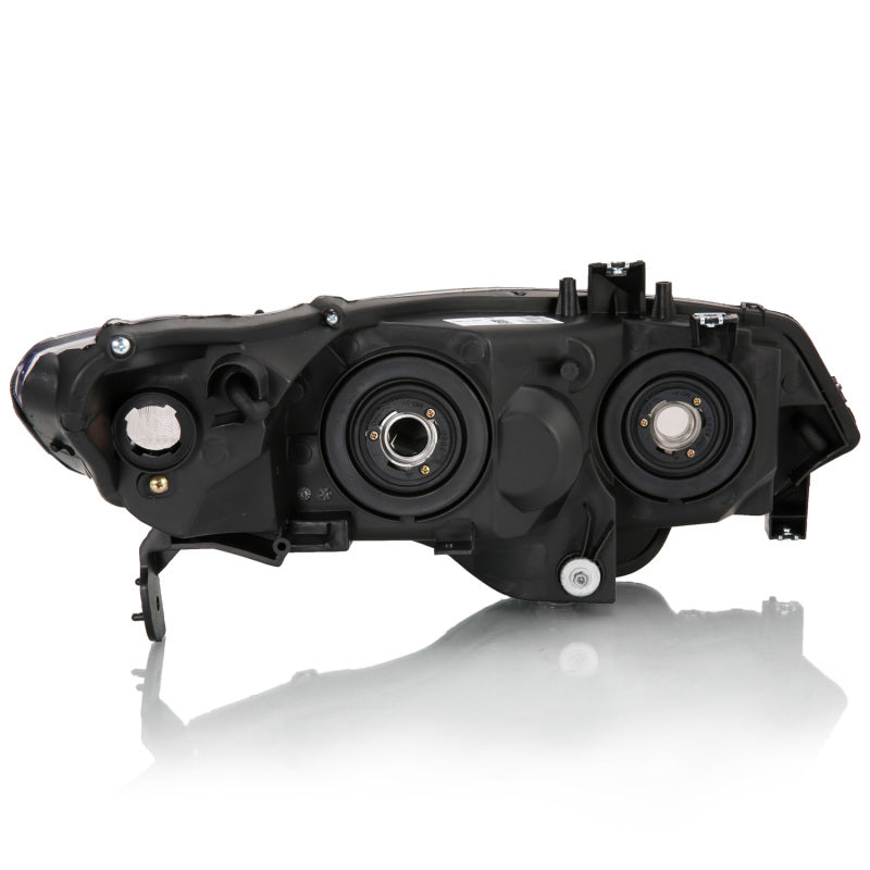 ANZO 2006-2009 Honda Civic 2 Door Crystal Headlight Black Amber (OE Replacement) Headlights ANZO