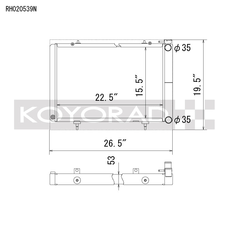Koyo Nissan 240SX V8 Swap/KA24 Turbo Radiator Radiators Koyo