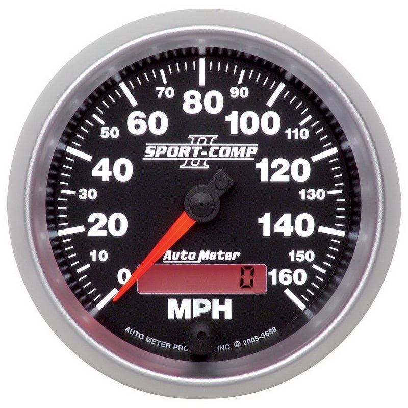 Autometer Sport-Comp II 3-3/8in 0-160MPH In-Dash Electronic Programmable Speedometer Gauges AutoMeter