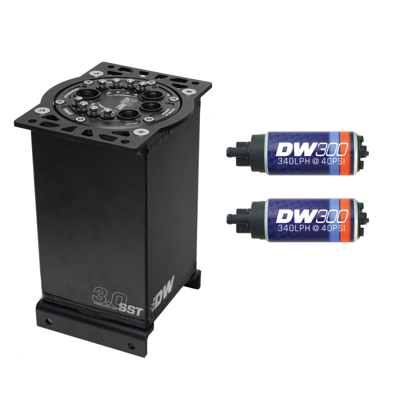DeatschWerks 3.0L Staged Surge Tank w/ DW300 Fuel Pumps Surge Tanks DeatschWerks