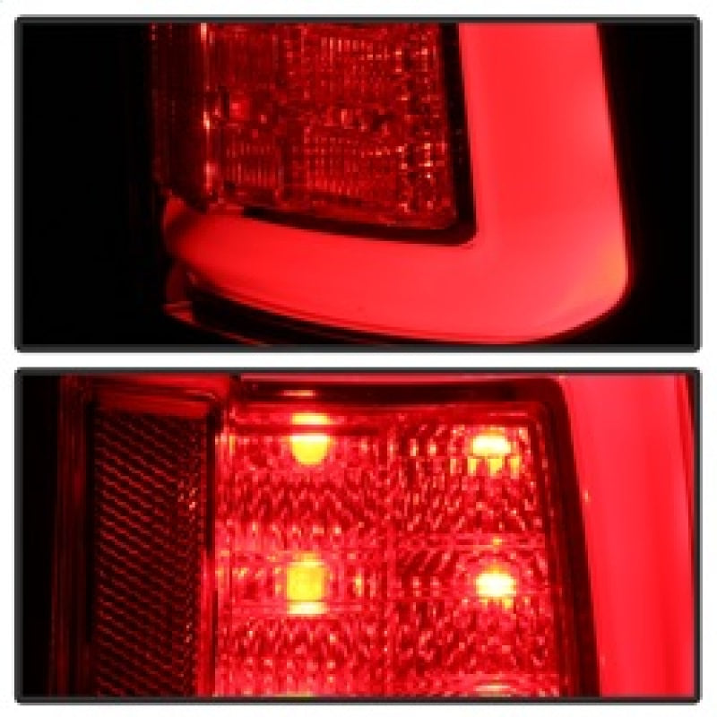 Spyder 09-16 Dodge Ram 1500 Light Bar LED Tail Lights - Red Clear ALT-YD-DRAM09V2-LED-RC Tail Lights SPYDER