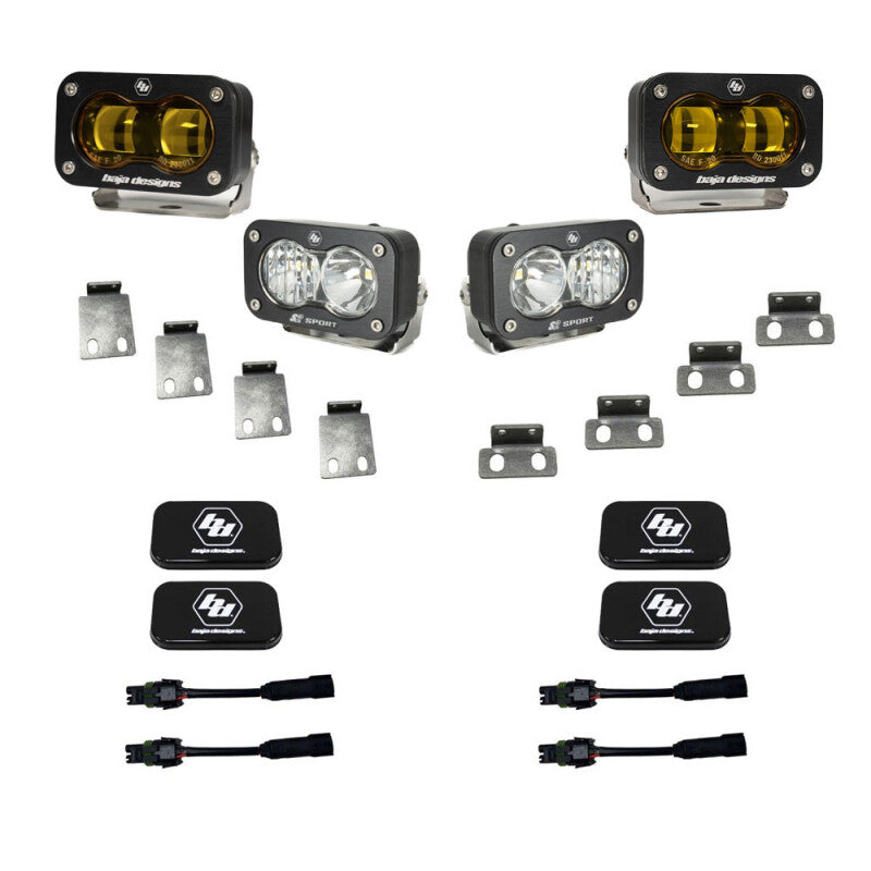 Baja Designs 21+ Ford Raptor/22+ Bronco S2 SAE Pro Fog Pocket Light Kit Fog Lights Baja Designs