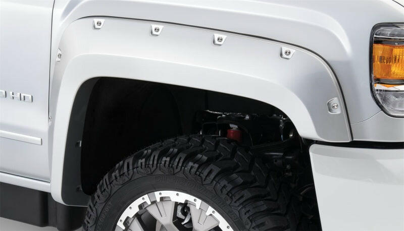 Bushwacker 15-18 GMC Sierra 2500 HD Pocket Style Flares 2pc - Black Fender Flares Bushwacker