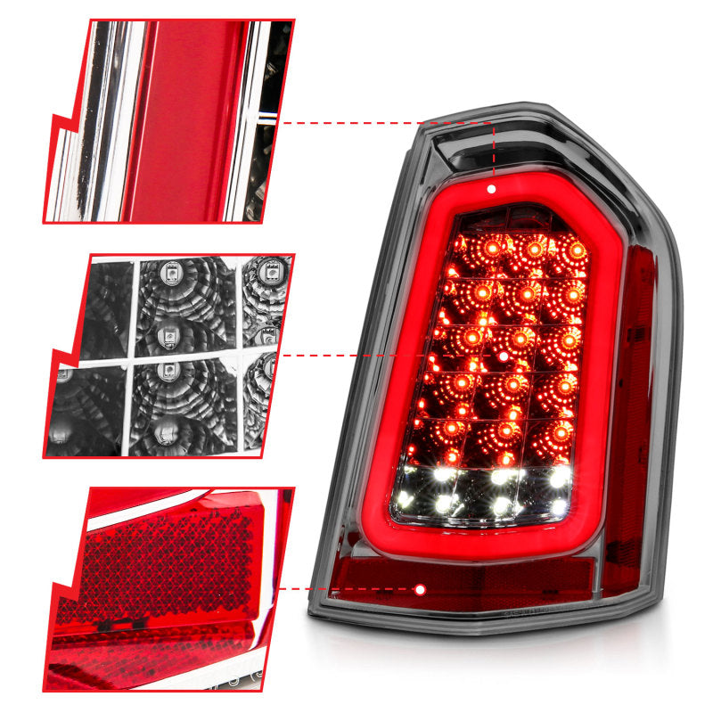 ANZO 11-14 Chrysler 300 LED Taillights Chrome w/ Sequential Tail Lights ANZO