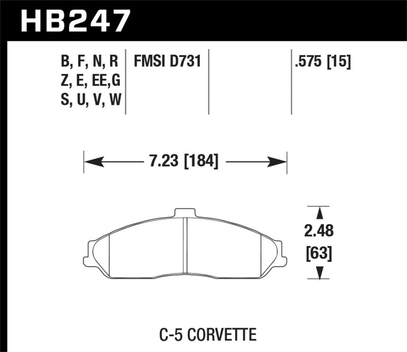 Hawk 04-09 Cadillac XLR Front ER-1 Brake Pads Brake Pads - Racing Hawk Performance