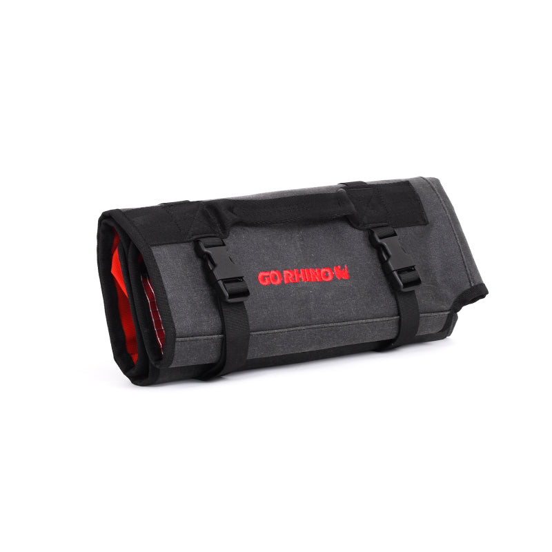 Go Rhino XVenture Gear Tool Roll Large (7x7in. Closed) 12oz Waxed Canvas - Black Cargo Boxes & Bags Go Rhino