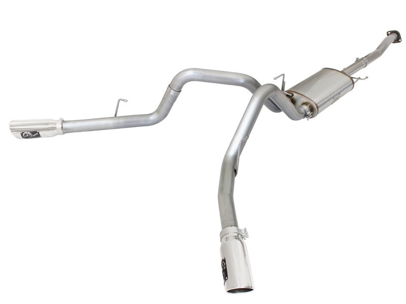 aFe MACHForce XP Exhaust 3in SS Dual Side Exit CB w/ Polish Tips 15 Ford F150 Ecoboost V6-2.7L/3.5L Catback aFe