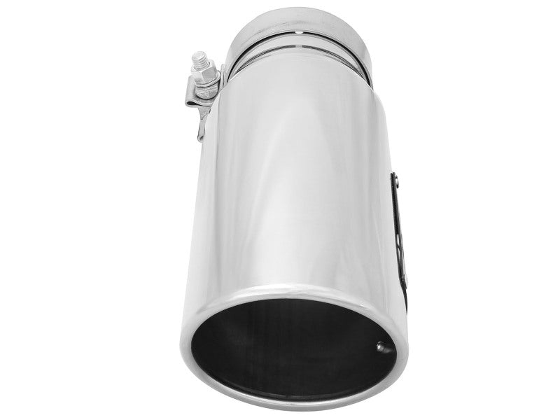 aFe MACH Force-Xp Universal Exhaust Tip 3-1/2Inlet x 4-1/2IN Outlet x 12IN L Polished Left Side Exit Tips aFe