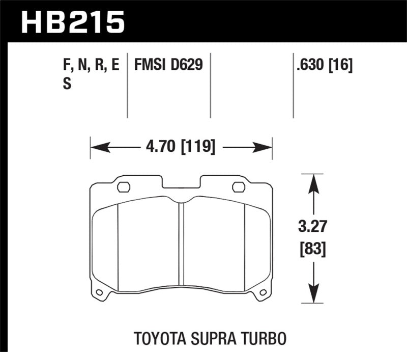 Hawk 93-98 Toyota Supra TT HPS Street Front Brake Pads Brake Pads - Performance Hawk Performance