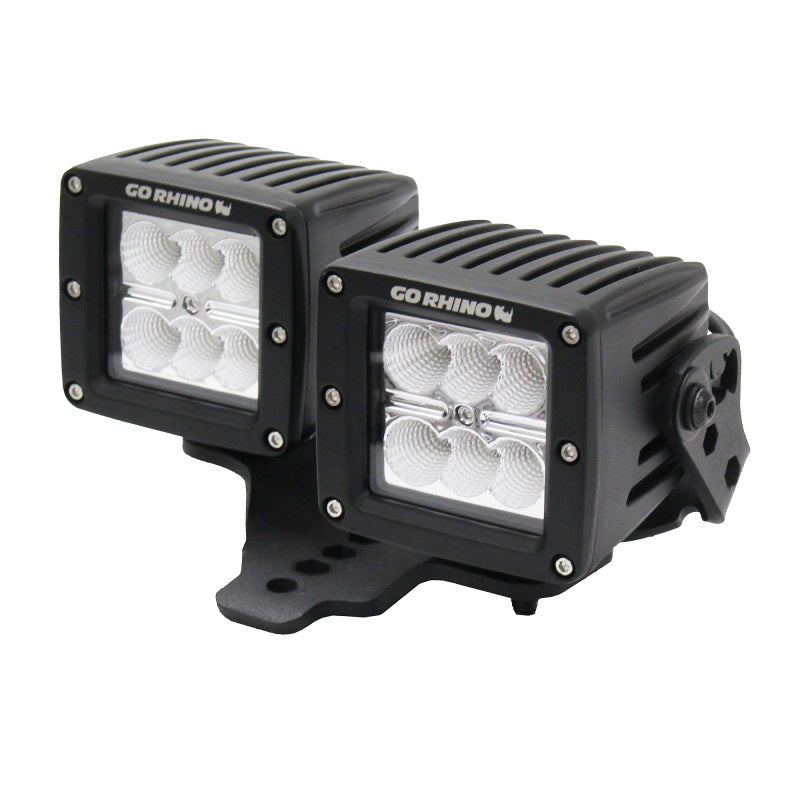 Go Rhino 18-20 Jeep Wrangler JL/JLU/Gladiator JT Light Mount - Two 3in Cubes Light Mounts Go Rhino