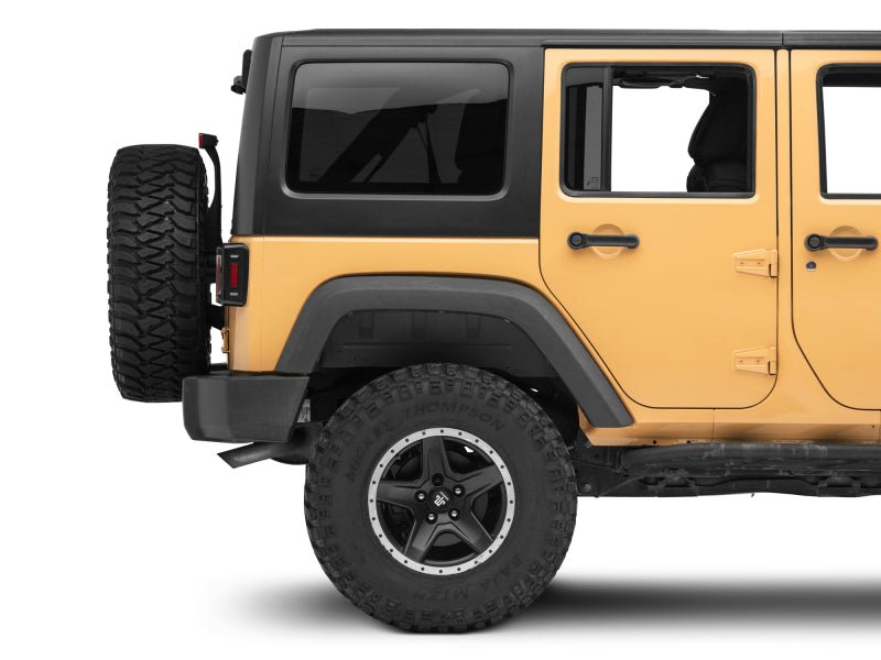 Raxiom 07-18 Jeep Wrangler JK Axial Series LED Halo Tail Lights- Black Housing (Dark Smoked Lens) Tail Lights Raxiom