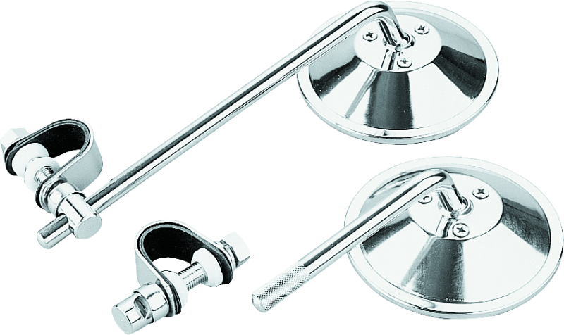 BikeMaster Universal Clamp On Mirror 8in Stem Side Mirrors BikeMaster