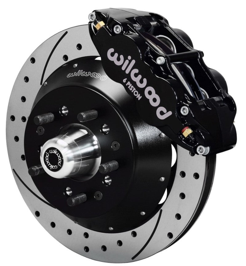 Wilwood Narrow Superlite 6R Dust-Seal Big Brake Front Brake Kit 14in. Drilled w/ Wilwood Pro Spindle Big Brake Kits Wilwood