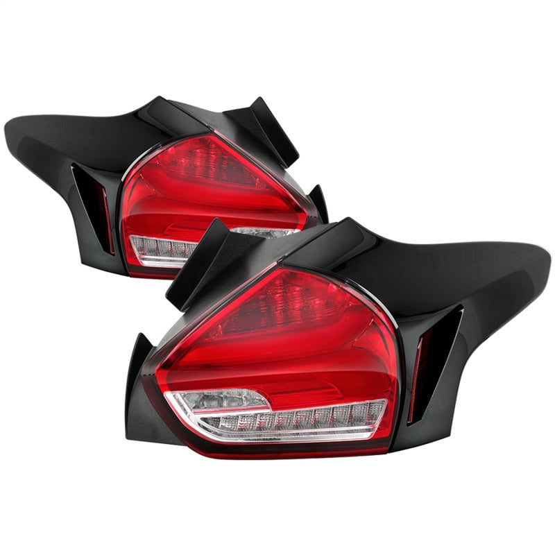 Spyder 15-17 Ford Focus Hatch LED Tail Lights w/Indicator/Reverse - Red Clr (ALT-YD-FF155D-LED-RC) Tail Lights SPYDER