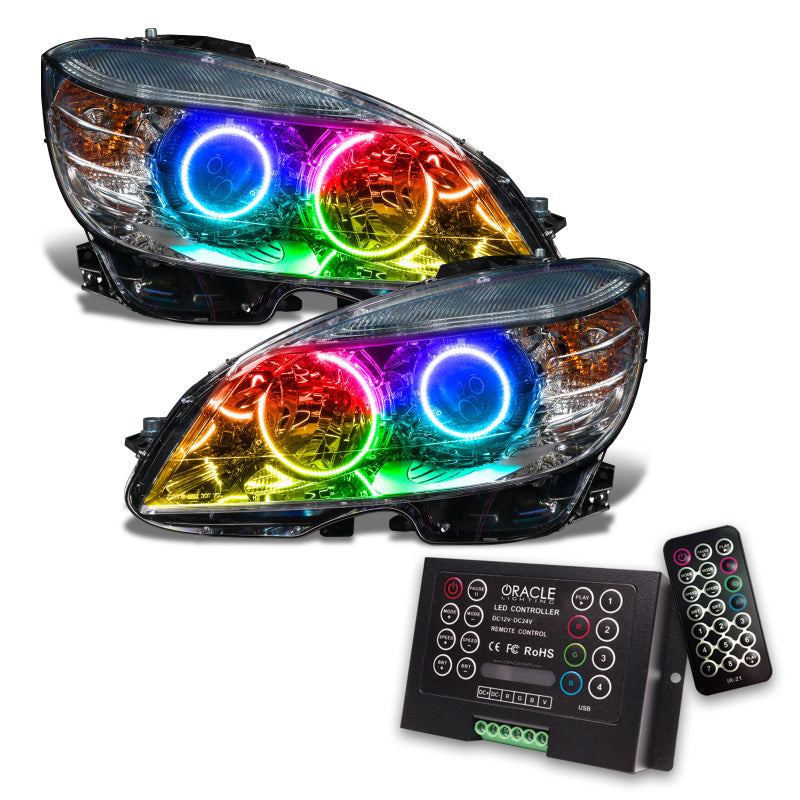 Oracle 08-11 Mercedes Benz C-Class Pre-Assem. Headlights Chrome Housing- w/2.0 Controller Headlights ORACLE Lighting