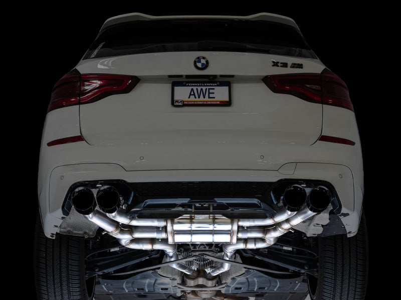 AWE Tuning 20-25 BMW X3 M/M Comp (F97) AWD SwitchPath Axle-Back Exhaust - Diamond Black Tips Axle Back AWE Tuning