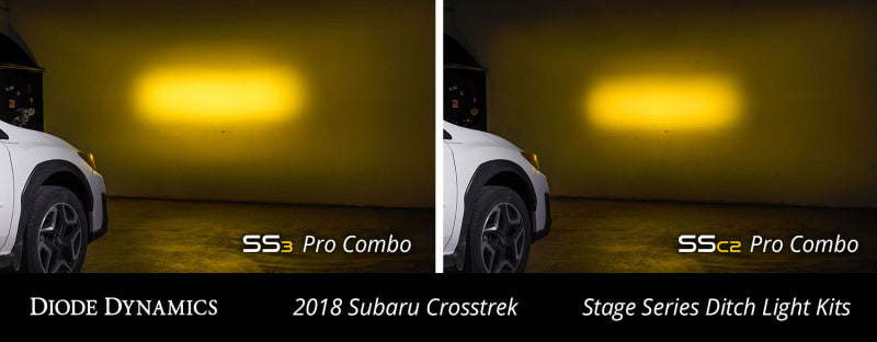 Diode Dynamics 18-21 Subaru Crosstrek Sport SS3 LED Ditch Light Kit - White Combo Light Accessories and Wiring Diode Dynamics