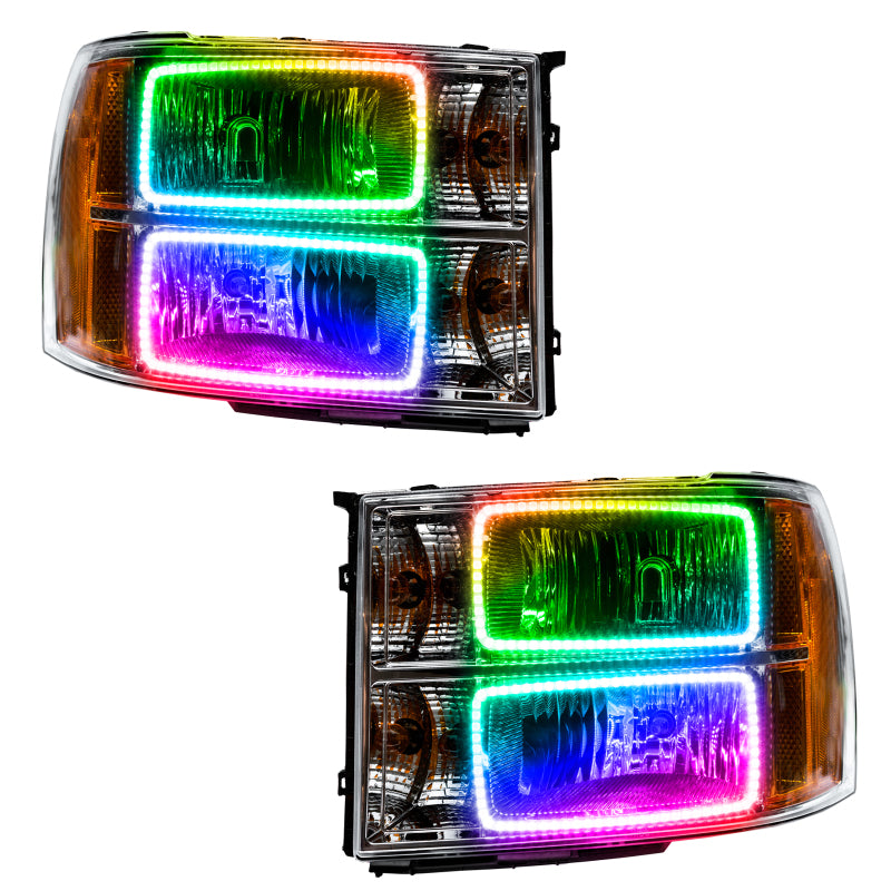 Oracle 07-13 GMC Sierra SMD HL - Square Ring Design - ColorSHIFT w/ Simple Controller Headlights ORACLE Lighting
