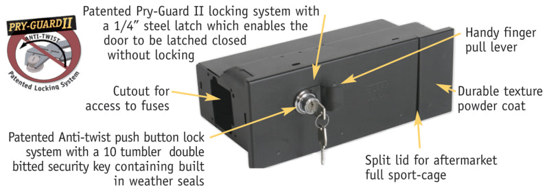 Tuffy Bronco Security Glovebox 196677- Black Cargo Boxes & Bags Tuffy Products