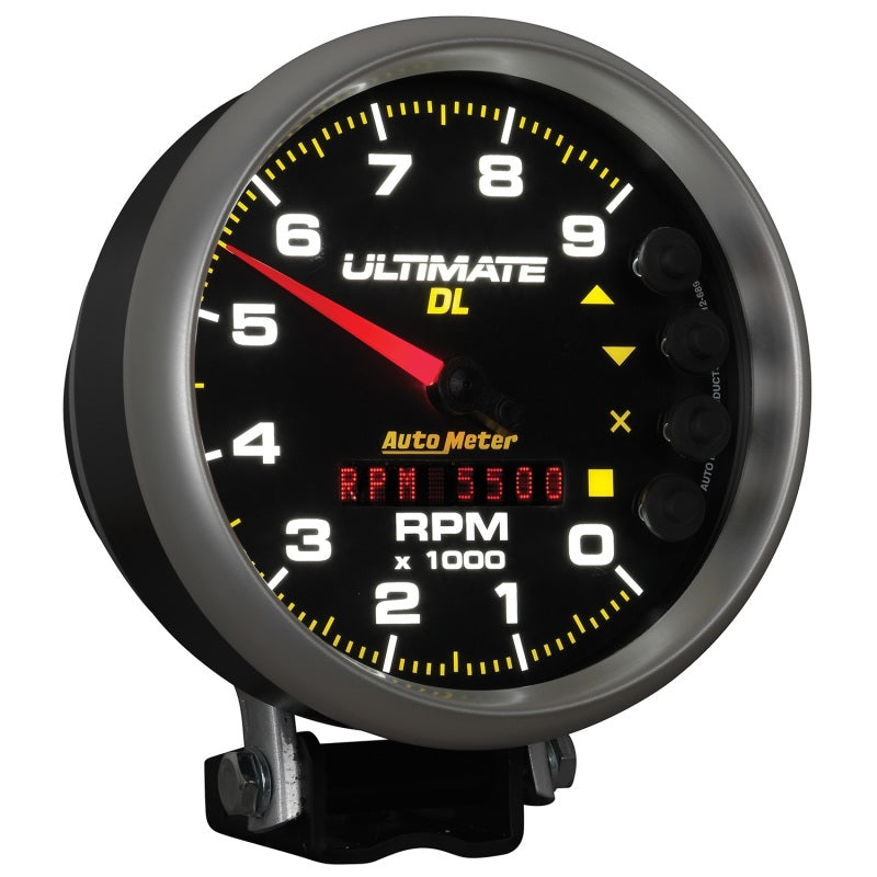 Autometer 5 inch Ultimate DL Playback Tachometer 9000 RPM - Black Performance Monitors AutoMeter