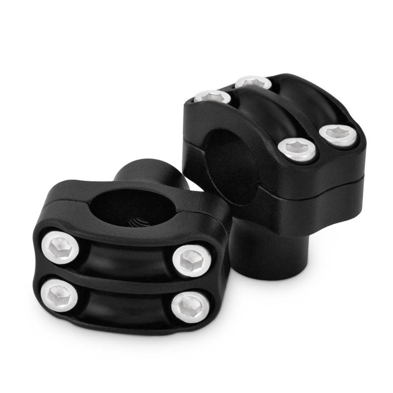 Burly Brand Reaper Riser Clamp 1-1/2in Tall for 1in Bar, Set - Texture Black Handlebars Burly Brand