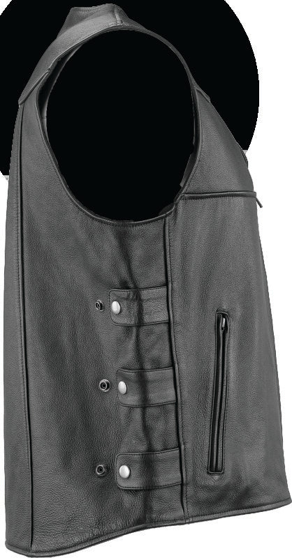 Kuryakyn Leather By River Road Plains Leather Vest Black - Small Vests Kuryakyn