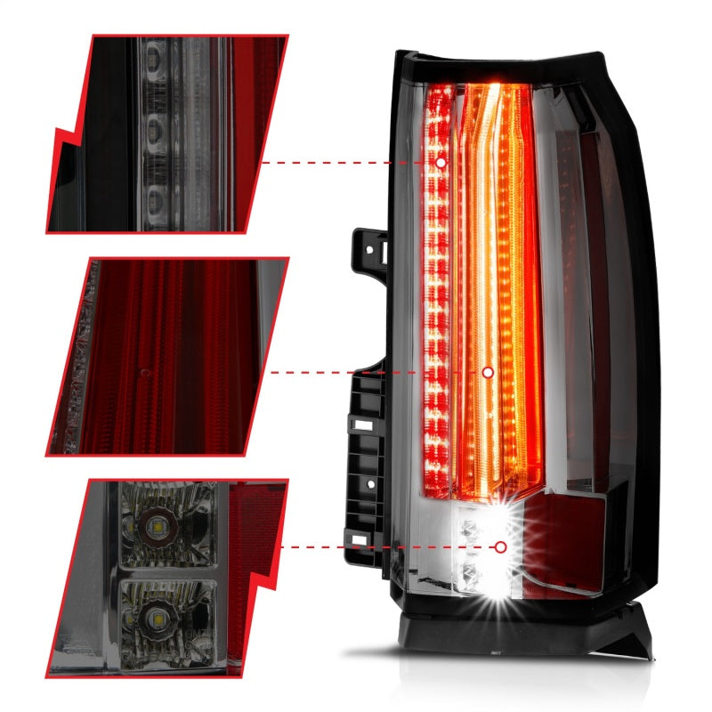 ANZO 2015-2017 Chevrolet Suburban/Tahoe LED Taillights Smoke Tail Lights ANZO