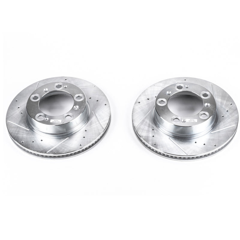 Power Stop 97-04 Porsche Boxster Front Evolution Drilled & Slotted Rotors - Pair Brake Rotors - Slot & Drilled PowerStop