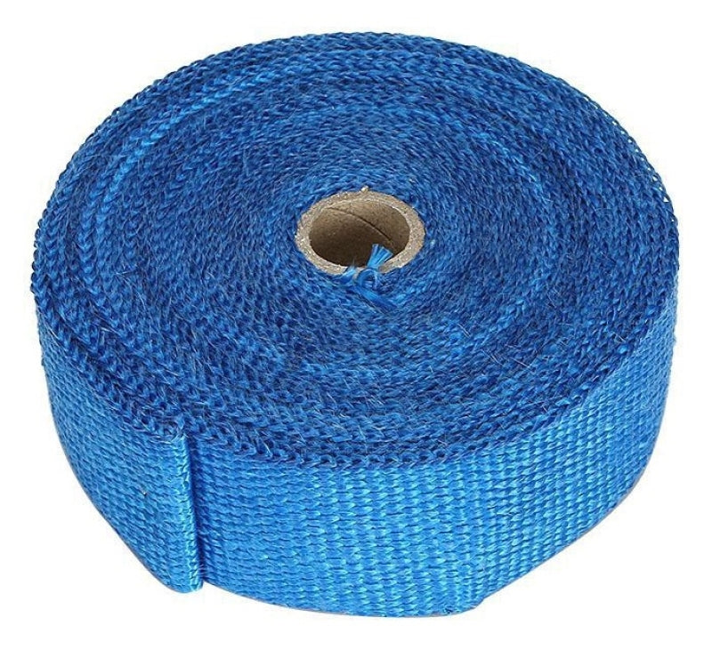 Torque Solution 50in x 2in Universal Fiberglass Exhaust Wrap - Blue Exhaust Wrap Torque Solution