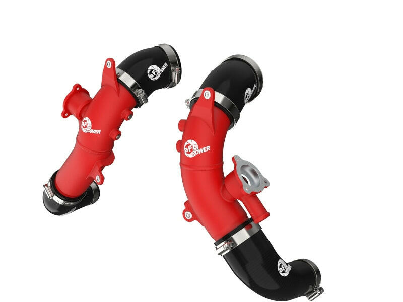 aFe 2022 Toyota Land Cruiser (J300) V6-3.5L (tt) BladeRunner 2.5in Aluminum Hot Charge Pipe - Red Intercoolers aFe