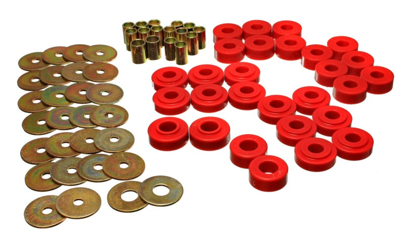 Energy Suspension Rr Spring Frame Shackle Kit - Red Bushing Kits Energy Suspension