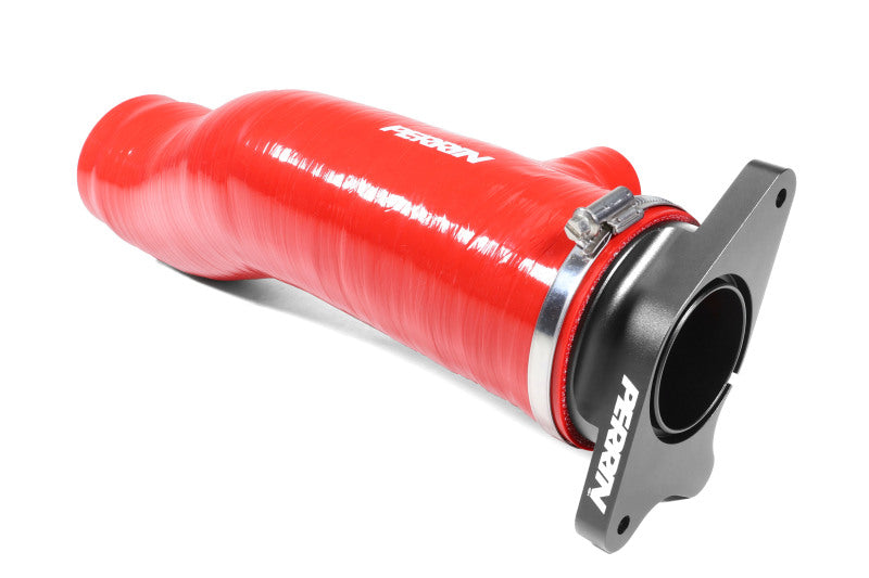 PERRIN 22-24 Subaru WRX / 20-25 LGT &amp; OBXT Turbo Inlet Hose w/Turbo Adapter Flange (Long) - Red Hoses Perrin Performance