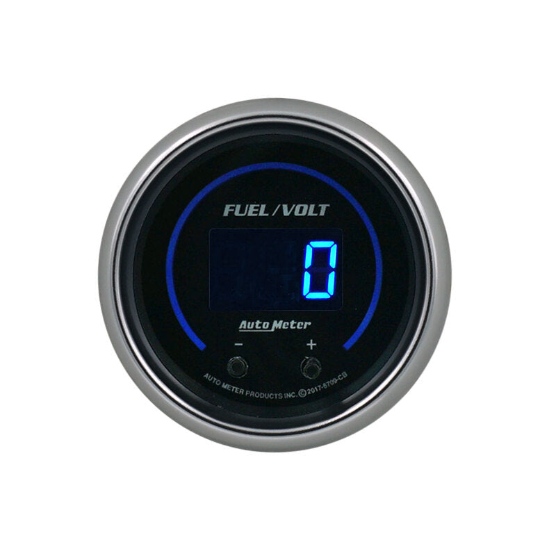 Autometer 52.4mm Black Switchable 0-100 Fuel Level / 8-18V Voltmeter Cobalt Elite Digital Gauge Gauges AutoMeter
