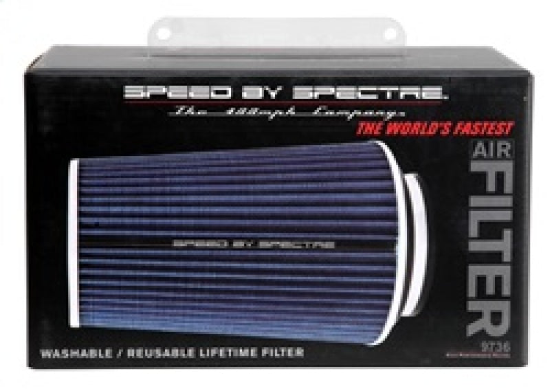 Spectre Adjustable Conical Air Filter 9-1/2in. Tall (Fits 3in. / 3-1/2in. / 4in. Tubes) - Blue Air Filters - Universal Fit Spectre