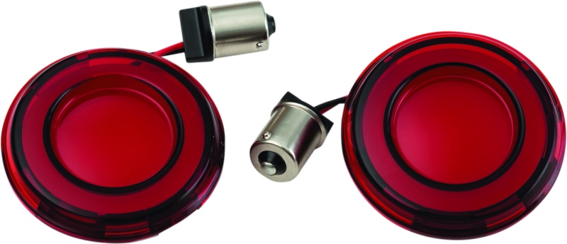 Kuryakyn Tracer L.E.D. Front Turn Signal Insert Red Light Red Lens 1156 Brackets Kuryakyn