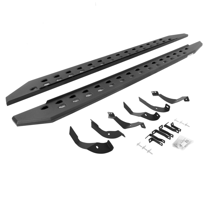 Go Rhino 15-19 GMC Sierra 2500/3500HD CC 4DR Dsl RB20 Slim Running Boards Kit(w/Brackets) - Tex. Blk Running Boards Go Rhino