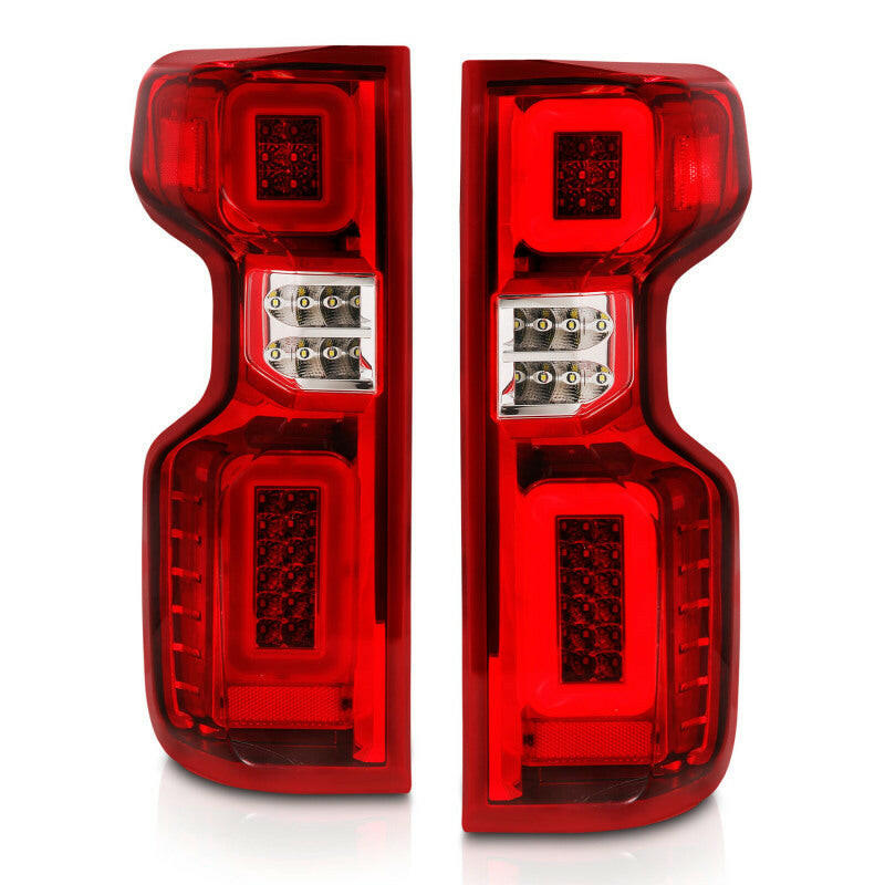 ANZO 19-21 Chevy Silverado Full LED Taillights Chrome Housing Red/Clear Lens G2 (w/C light Bars) Tail Lights ANZO