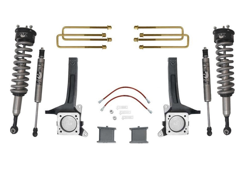 MaxTrac 07- 18 Toyota Tundra 2WD 6in/4in MaxPro Elite Spindle Lift Kit w/FOX Shocks Coilovers Maxtrac
