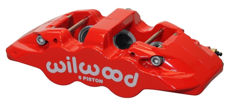 Wilwood Caliper-Aero6-R/H - Red 1.75/1.38/1.38in Pistons 1.25in Disc Brake Calipers - Perf Wilwood