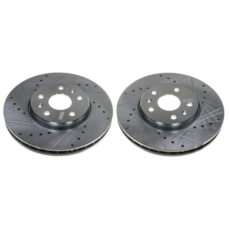 Power Stop 20-21 Chevrolet Corvette Front Evolution Drilled & Slotted Rotor - Pair Brake Rotors - Slot & Drilled PowerStop