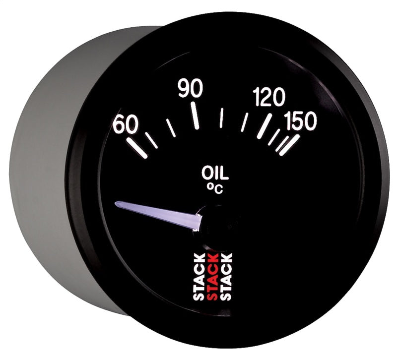 Autometer Stack 52mm 60-150 Deg C M10 Male Electric Oil Temp Gauge - Black Gauges AutoMeter