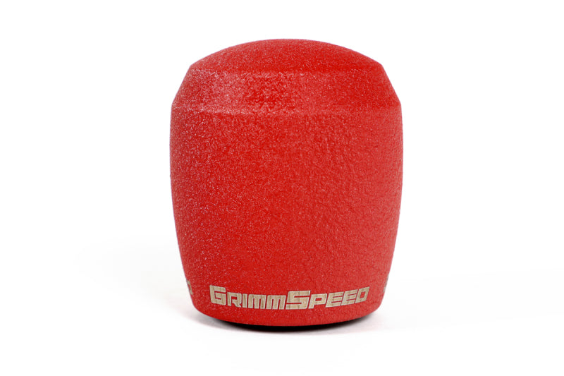 GrimmSpeed Stubby Shift Knob Stainless Steel Red - M12x1.25 Shift Knobs GrimmSpeed