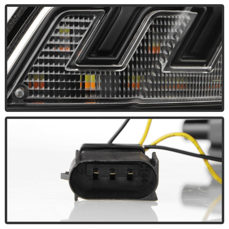 Spyder 15-17 Ford Mustang LED Headlights - Black (PRO-YD-FM15AP-GRSB-SET-BK) Headlights SPYDER