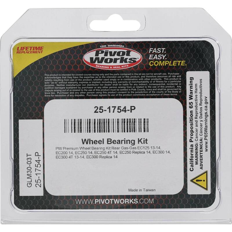 Pivot Works Gas-Gas Wheel Bearing Kit Premium Bearings Control Arms Pivot Works