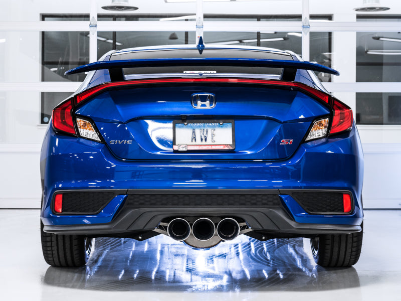 AWE Tuning 2016+ Honda Civic Si Touring Edition Exhaust w/Front Pipe & Triple Chrome Silver Tips Catback AWE Tuning