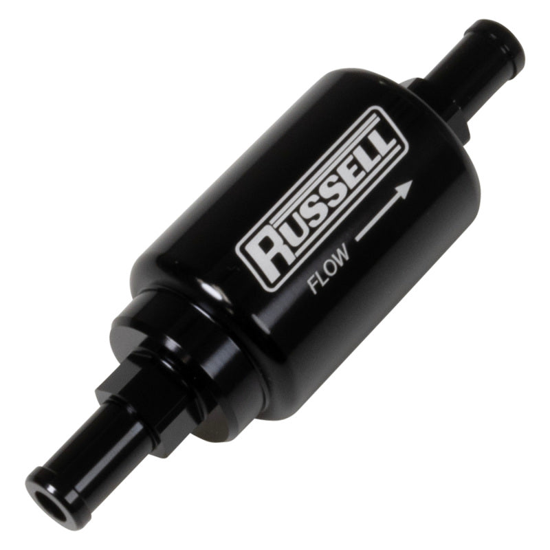 Russell 3/8 Male To 3/8 Male Barbed Fuel Check Valve - Black Anodized Fuel Systems Russell