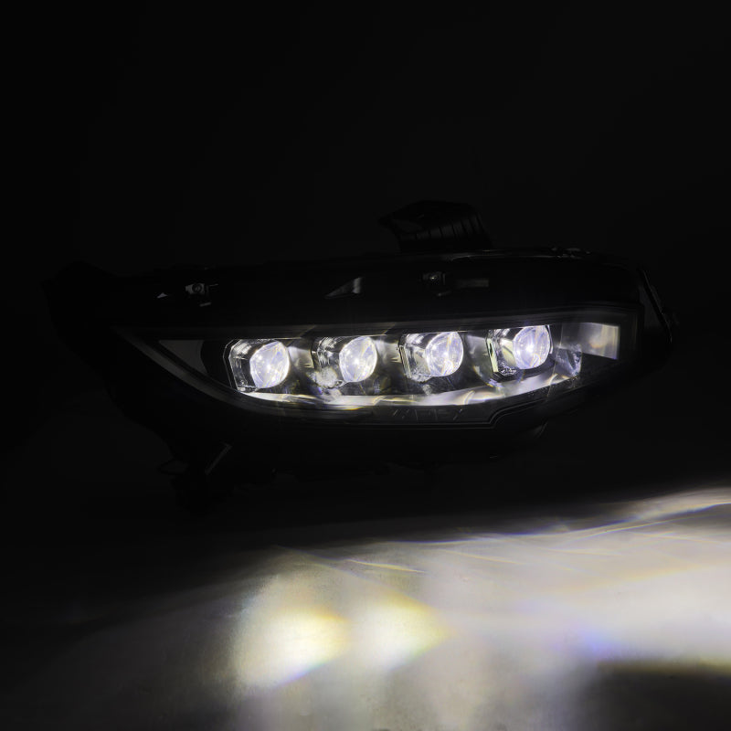 AlphaRex 16-21 Honda Civic NOVA-Series LED Proj Headlights Blk w/Activation Light & Seq.Sig / SB DRL Headlights AlphaRex