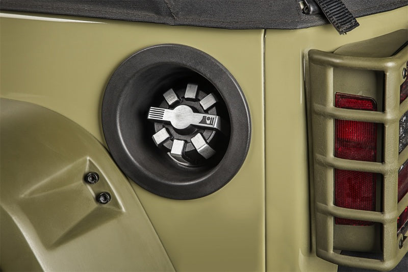 Rugged Ridge 01-20 Jeep Wrangler JK/JL / 2020 Gladiator JT Brushed Aluminum Elite Fuel Cap Fuel Caps Rugged Ridge
